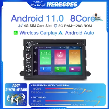 Carplay 2 Din Android 11 Autós DVD-Lejátszó 500 Ford F150 Explorer Szélén Expedíció Mustang fusion Freestyle GPS Rádió 8+128GB BT